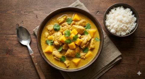 Chicken Curry with Mango and Coconut Milk