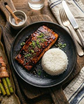 Teriyaki Salmon with Rice